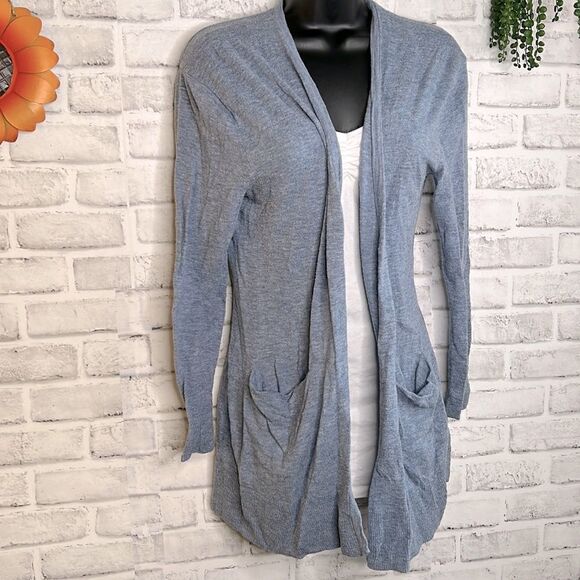 Madewell Ryder Heather Blue Cardigan Top Shirt Sweater Oversized Small - Picture 2 of 7